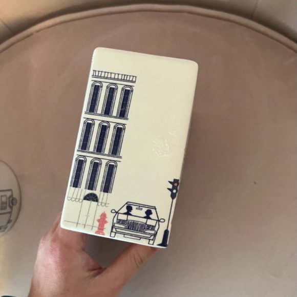 kate spade about town bathroom set waste basket toothbrush holders *PLEASE READ* - Picture 6 of 15